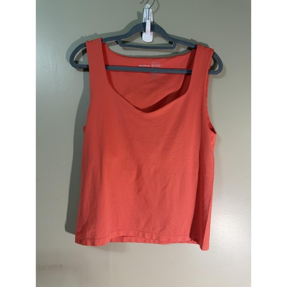 bagatelle Tops - Bagatelle Womens Coral Orange Scoop Neck Sleeveless Tank Top L/XL Stretch 83250